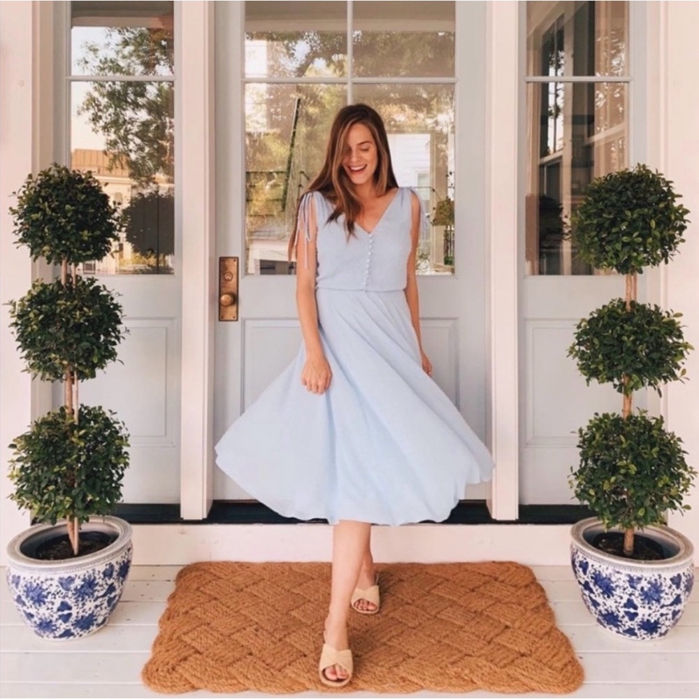 Gal Meets Glam Hilary Light Blue Sleeveless Dress